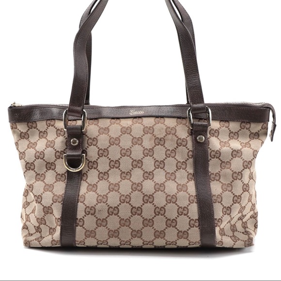 Small Brown Gucci Abby Tote in GG Supreme Canvas - Picture 1 of 16